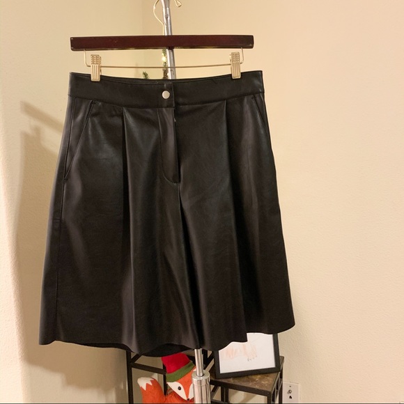 Topshop Faux Leather Culottes. - Picture 2 of 5